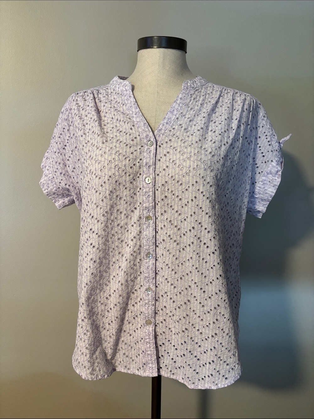 Ruby Rd. Lavender Eyelet Button-Down Top